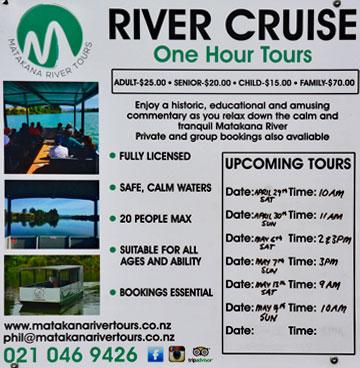 River Cruise sign