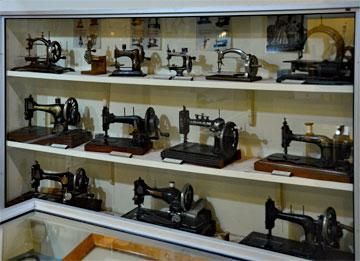 Collection of early sewing machines