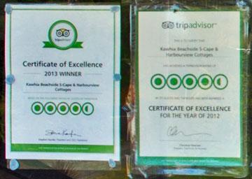 Trip Advisor Certificates of Excellence