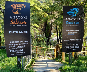 Entrance to the salmon farm