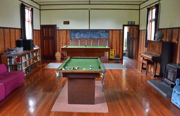 Games room, including pool tables, library and stereo
