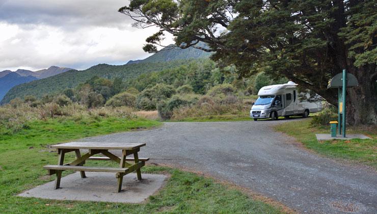Parking area within the campground