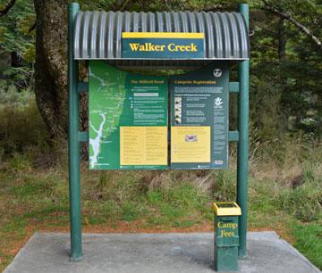 The DOC sign at Walker Creek 