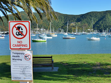 No Camping in Waikawa Bay