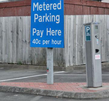Metered parking at 40c per hour