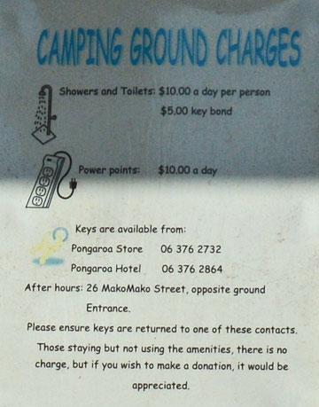 Camping ground sign