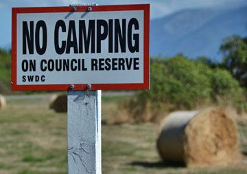 No Camping sign