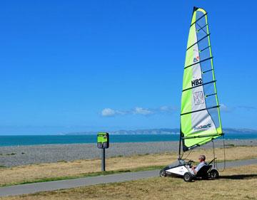 Wind surfing the cycleway