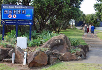 Entrance to the Tairua Ocean Beach Reserve