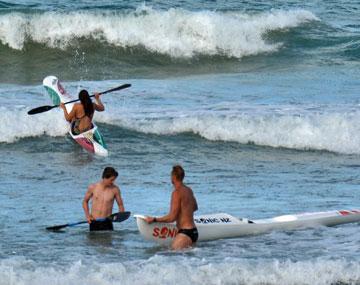 Kayaking in the surf