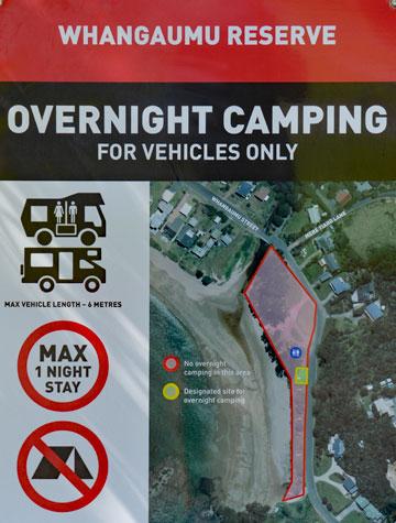 Overnight Camping sign