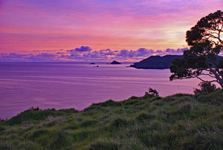 Matauri Bay sunrise from the Rainbow Warrior Memorial