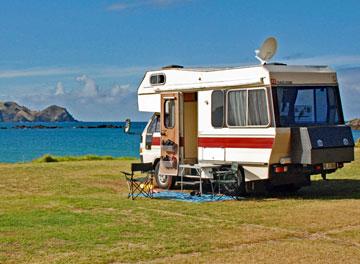Waterfront camping at Tauranga Bay Holiday Park