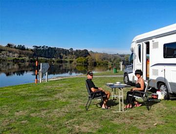 Freedom camp by the powerstation lakes along the Waikato river
