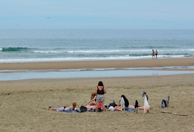 Enjoying the sand at Ocean Beach