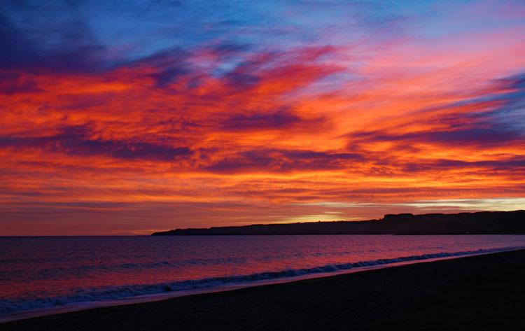 A sunrise that was really worth getting up for - seen while freedom camping at Clifton Beach Reserve