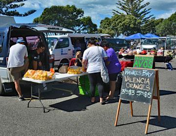 Sunday market in the Napier city carpark