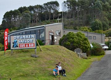 The Drunken Sailor overlooking the Bluff harbour