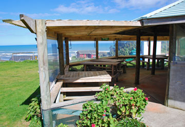 Sheltered dining area