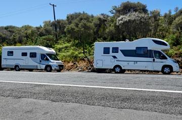 Roadside parking in front of the tavern