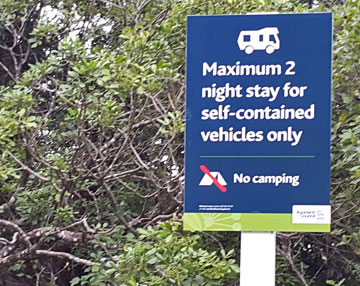 Freedom Camping sign