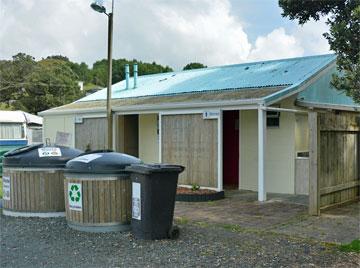 Campsite facilities and rubbish bins