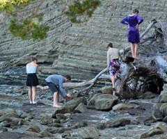 Teenagers hanging out and doing some exploring