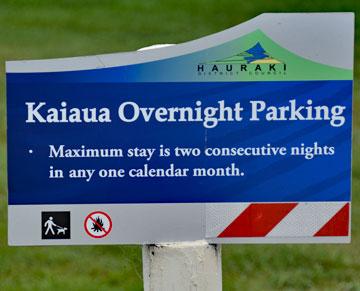 Overnight Parking sign