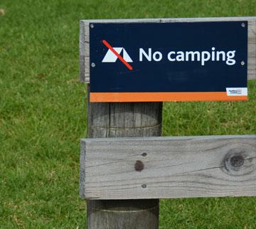 No Camping sign