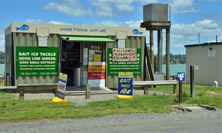 Public dump station in front of the fishing tackle shop