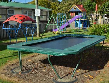 Playground and trampoline
