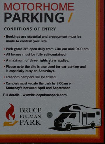 Motorhome Parking sign