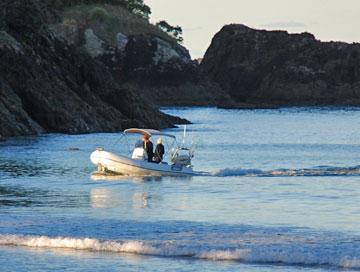 Boat returning from early morning fishing