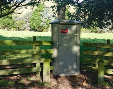 Long drop public toilet