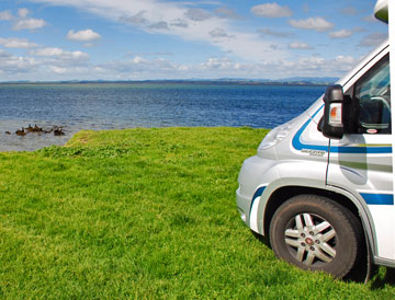 Parking on the reserve near the harbour edge