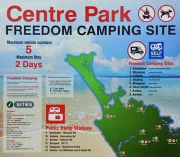 Freedom Camping sign