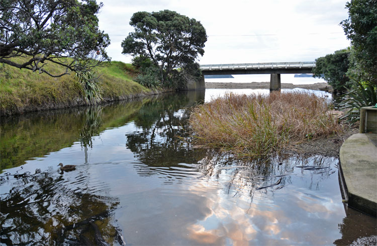 Access to the bay via the stream