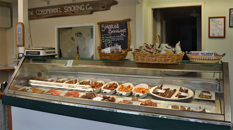 Display of smoked fish