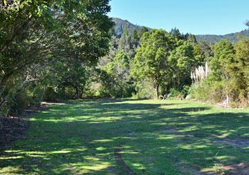 On grass camping area