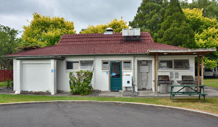 Facilities block and barbeque area