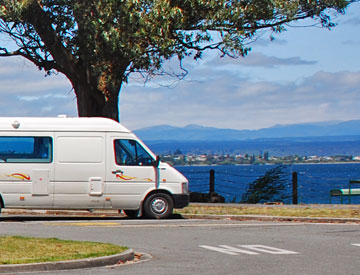 Parking overlooking the lake