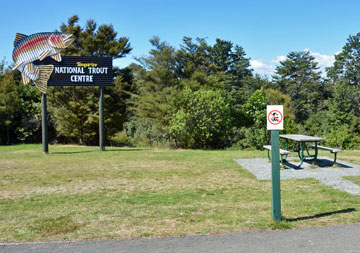 Sign near the parking area