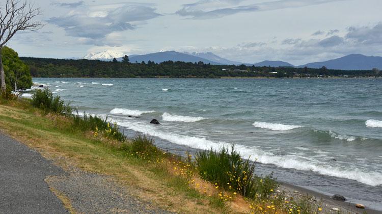 Mission Bay with the mountains in the background