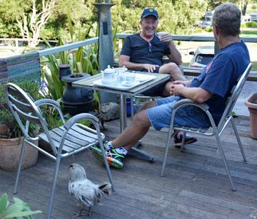 Guests sitting outside the cafe