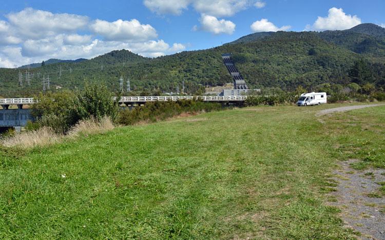 Large grass parking area