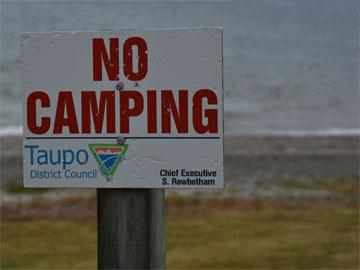 No Camping sign