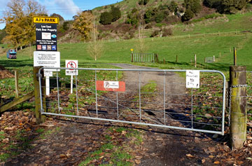 Gate at the entrance to AJs Park