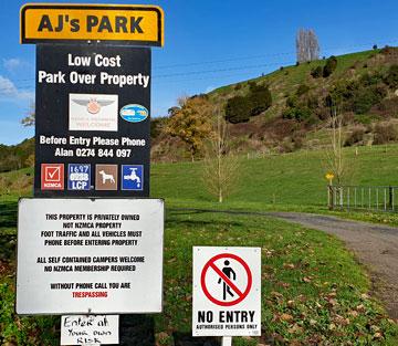 AJs Park sign