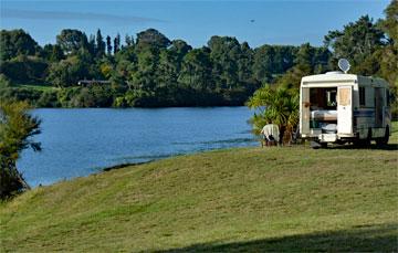 Parking, overlooking the river