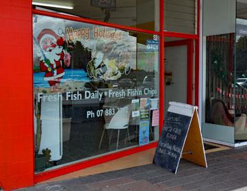 Fish n Chips shop if you're feeling hungry